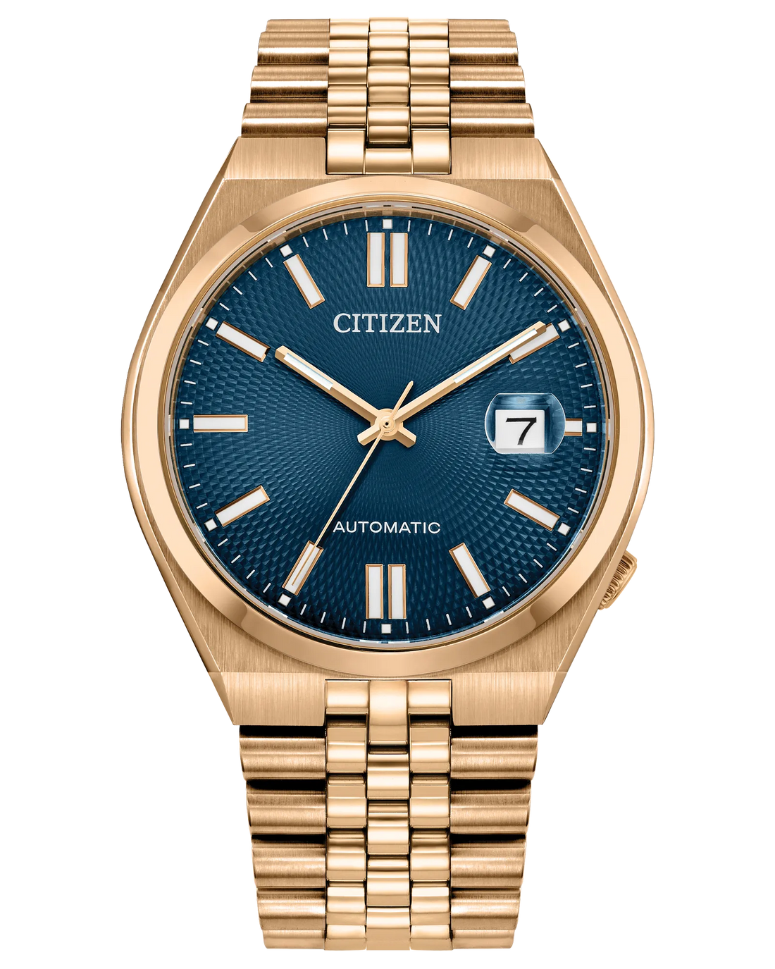 Tsuyosa 60 | Citizen Automatic Blue Dial Watch | Gold-Tone Stainless Steel | WR50 Bracelet Watch | Men’s Classic Design - Brownee Jewelers