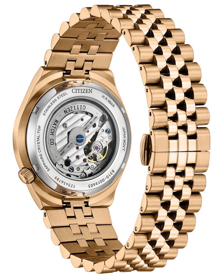 Tsuyosa 60 | Citizen Automatic Blue Dial Watch | Gold-Tone Stainless Steel | WR50 Bracelet Watch | Men’s Classic Design - Brownee Jewelers