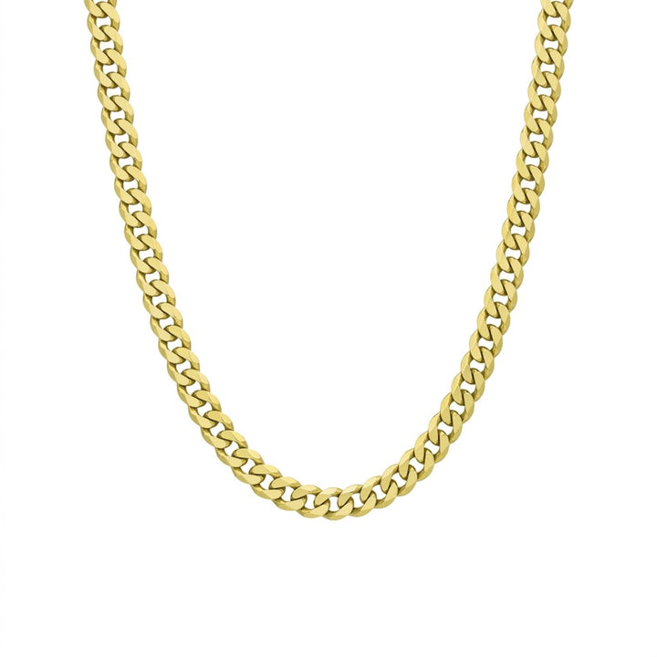 7.5mm Curb Link Chain Necklace | Sterling Silver & 18K Gold-Plated | 22 Inch | SSG-30-180-22 - Brownee Jewelers