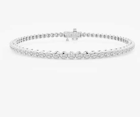 14K White Gold 1.00ct Lab-Grown Diamond Tennis Bracelet