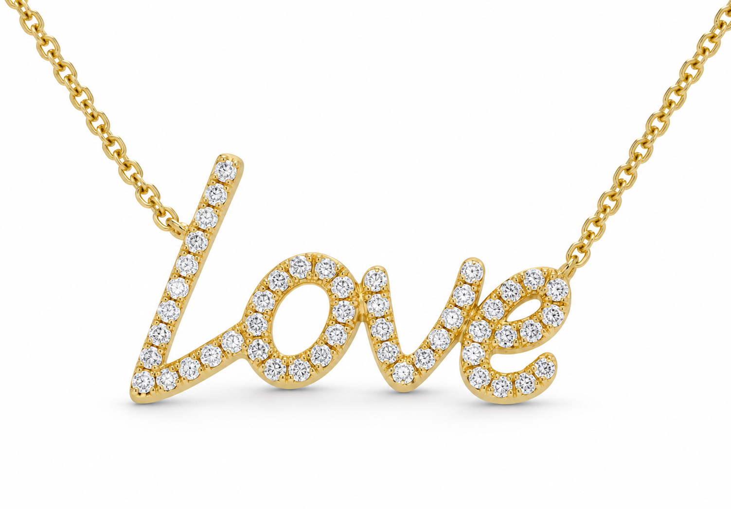 14KT YELLOW GOLD DIAMOND LOVE PENDANT 