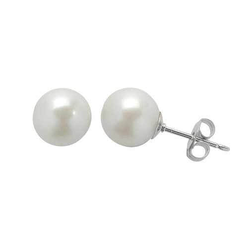 8mm Freshwater Cultured Pearl Sterling Silver Stud Earrings