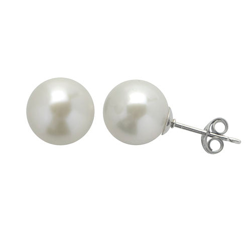 9mm Freshwater Cultured Pearl Sterling Silver Stud Earrings