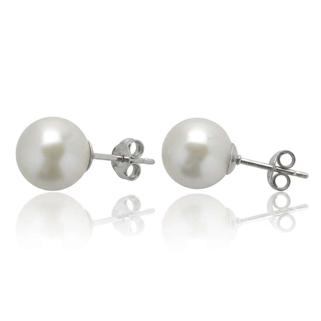 9mm Freshwater Cultured Pearl Sterling Silver Stud Earrings