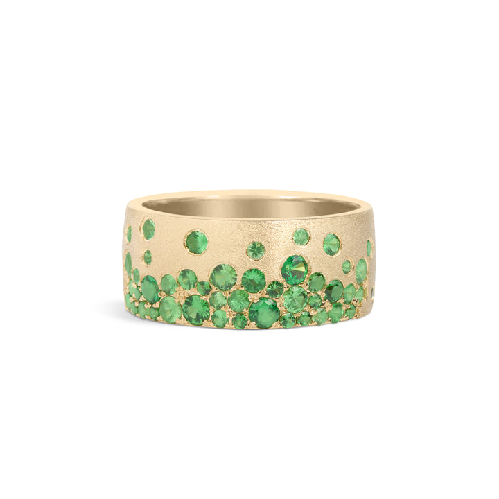 Brsuhed Gold Tsavorite Statement Ring