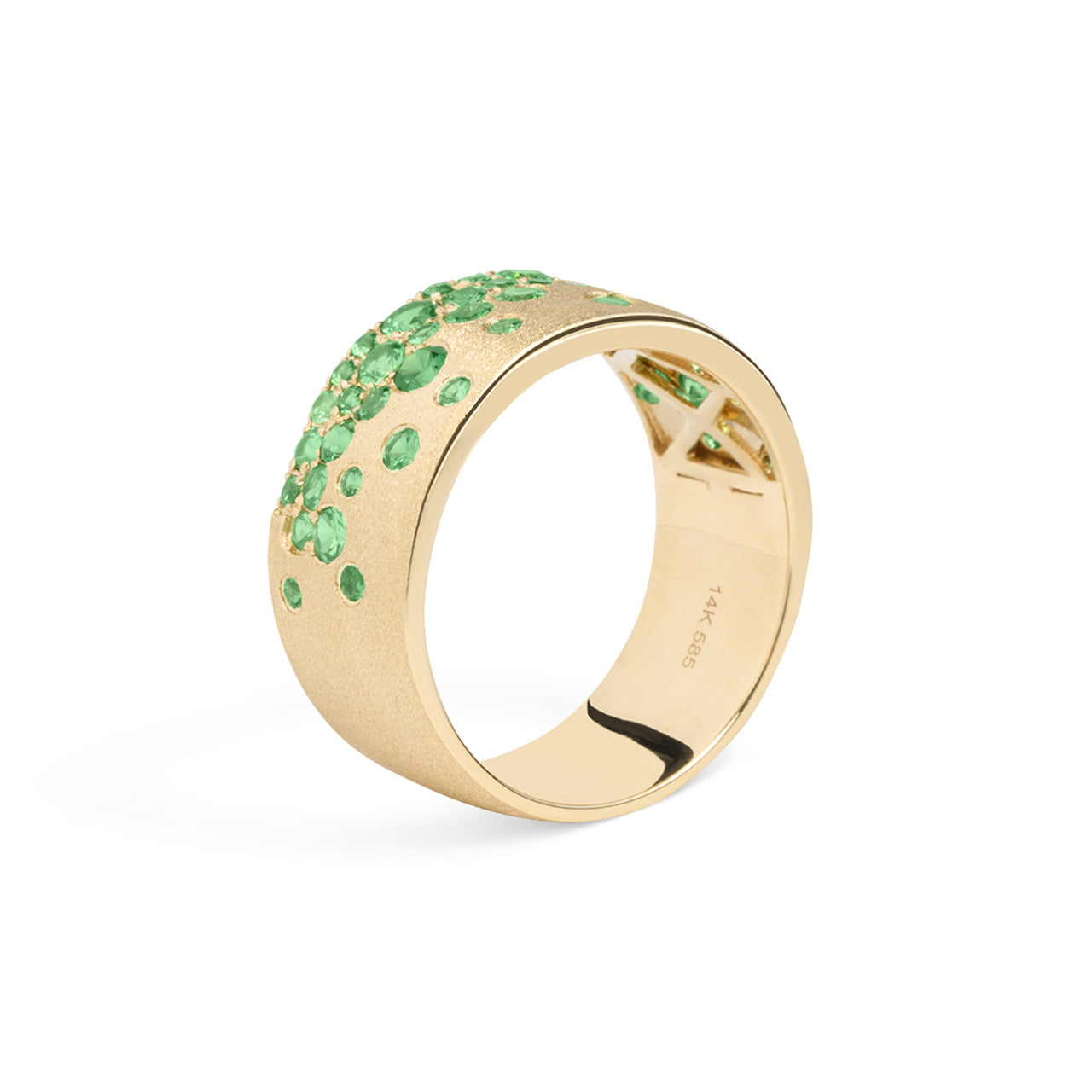 Brsuhed Gold Tsavorite Statement Ring