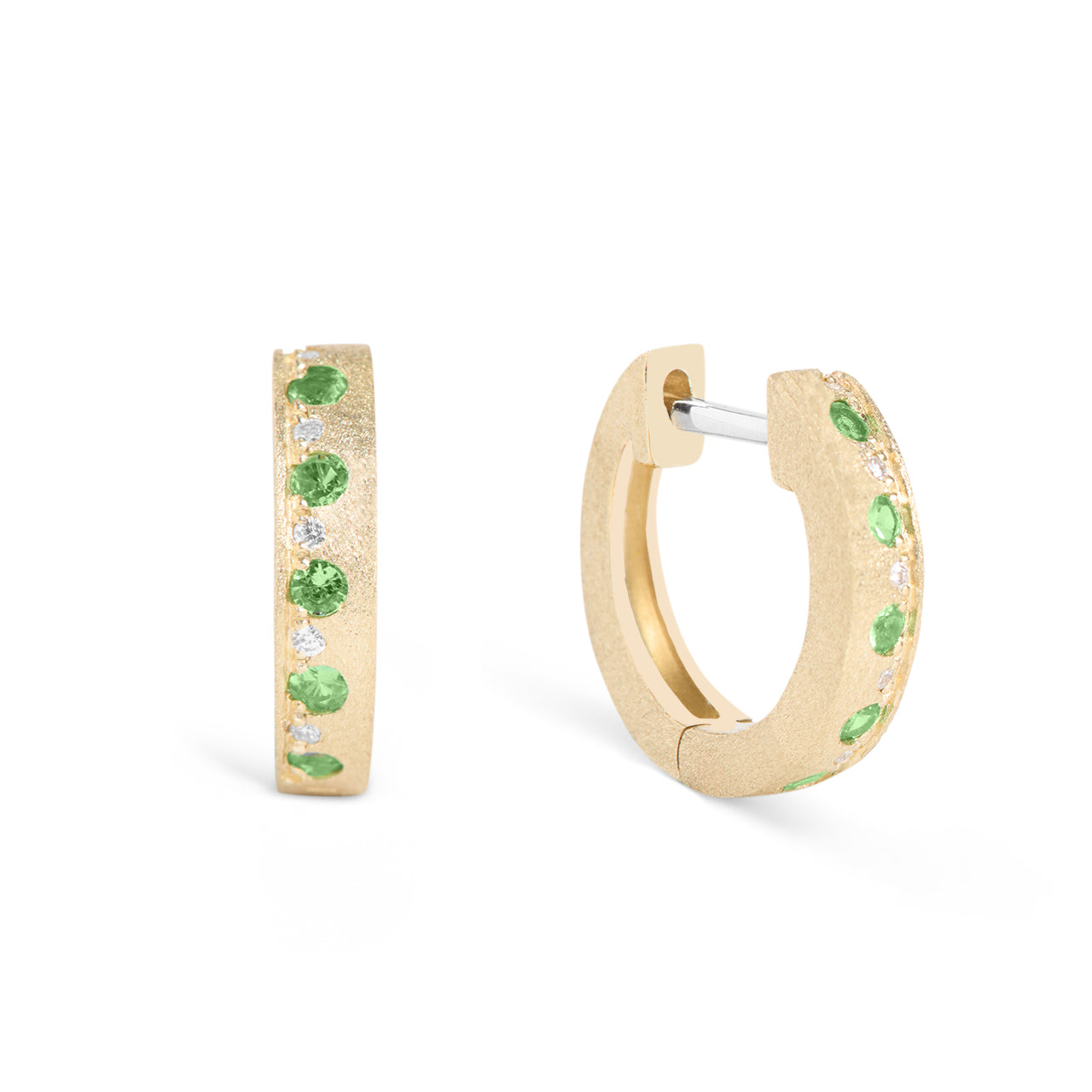 14kt yellow gold Tsavorite and diamond earrings 