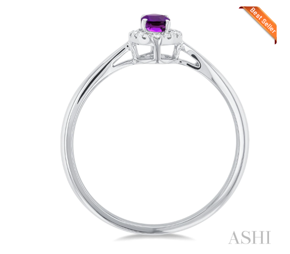 Oval Shape Gemstone & Halo Diamond Ring