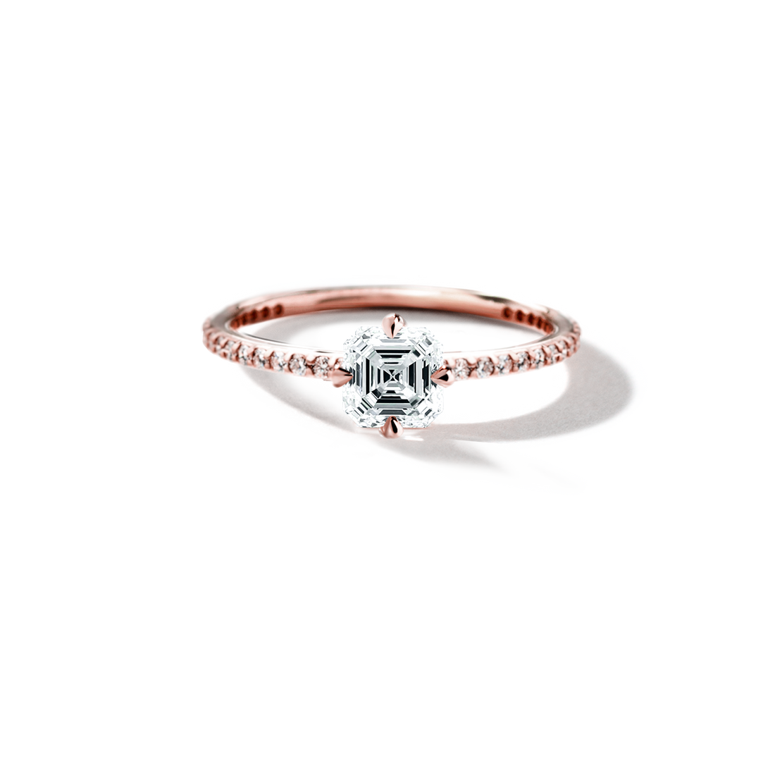 Solitaire Pave Engagement Ring