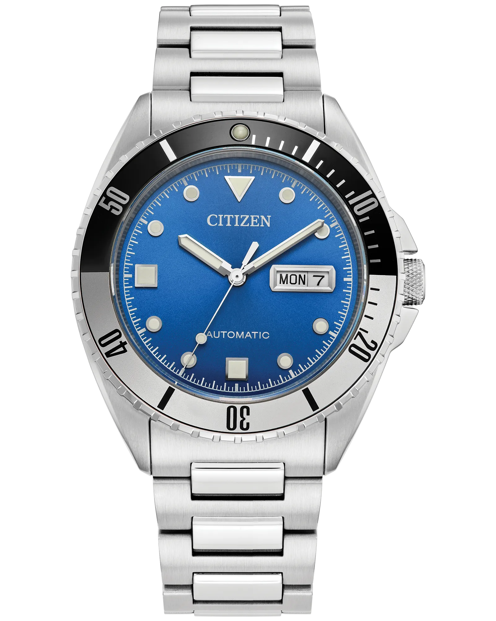 Citizen Sport Automatic | Automatic Blue Dial Watch | Stainless Steel | WR100 Bracelet Watch | Men’s Diver Style - Brownee Jewelers