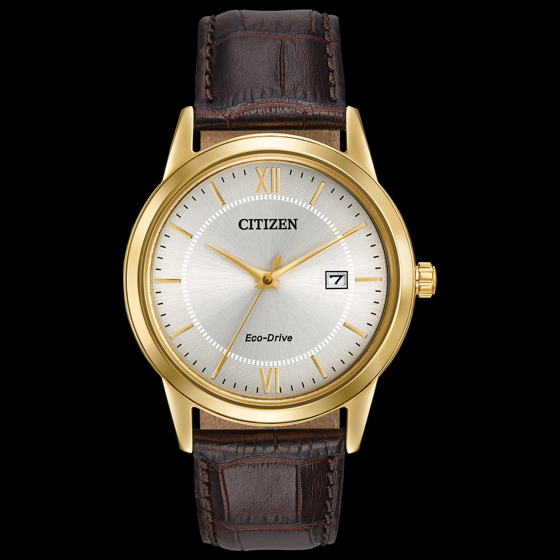 Keep it simple with the classic lines and rich leather strap of these men's CITIZEN® strap watches