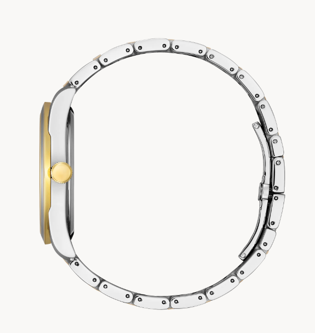 The Arezzo two-tone men’s watch is a modern take on a classic style