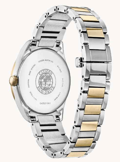 From the 32mm two-tone stainless-steel case to the two-tone bracelet with a deployment clasp, the Arezzo from Citizen marries elegant style with sporty function.