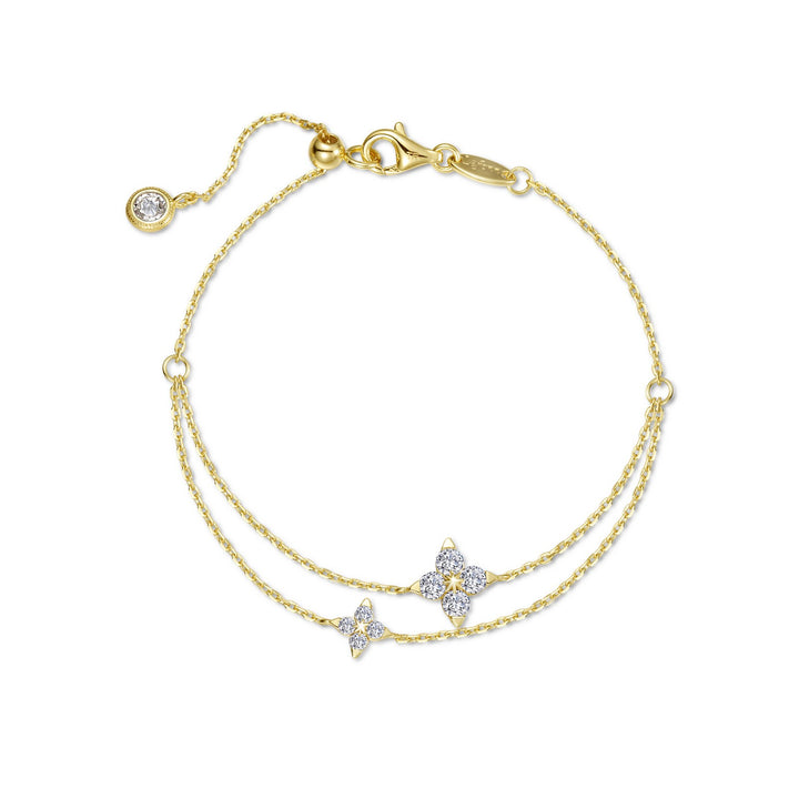Lab-Grown Diamond Trillion Star Chain Bracelet | Gold-Plated Sterling Silver | 0.32 CTW Lab-Grown Diamonds | 7.2 Inch - Brownee Jewelers