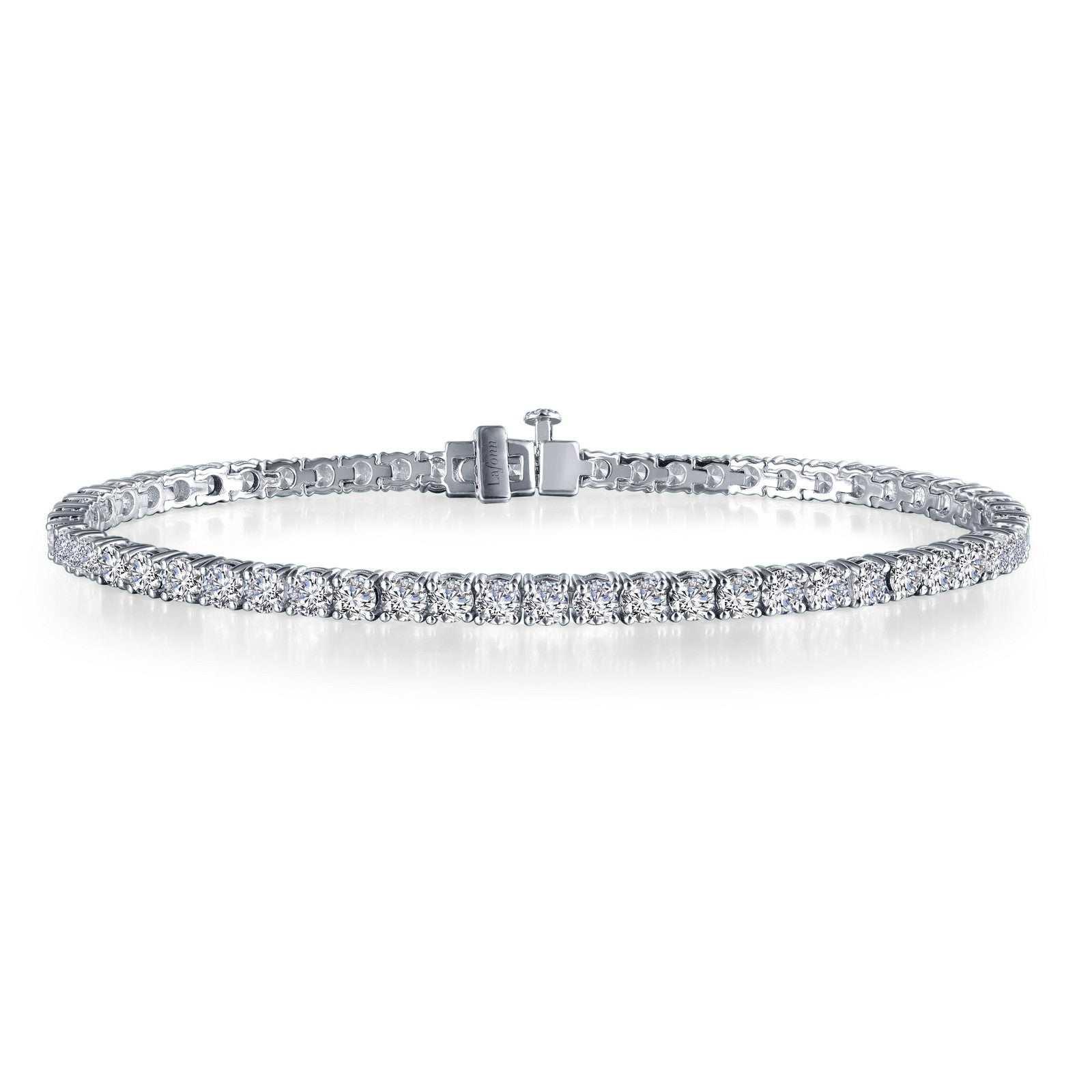Timeless classics for everyday wear. This tennis bracelet is set with Lafonn's signature Lassaire simulated diamonds in sterling silver bonded with platinum.