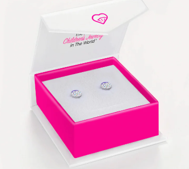 ENAMEL SILVER DOUGHNUT EARRINGS