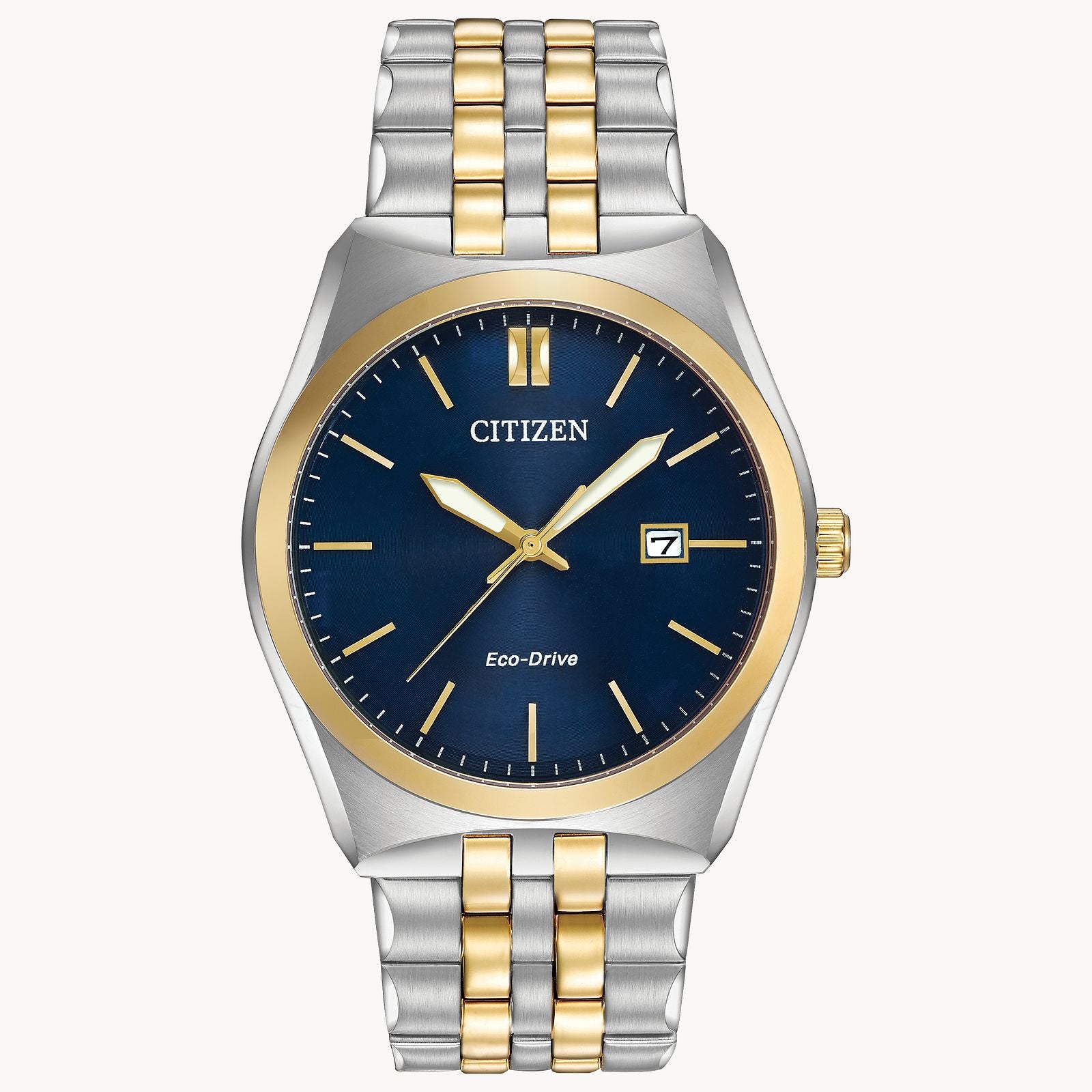 The byword is versatility for this handsome 3-hand Citizen Corso watch crafted in two-tone stainless steel.