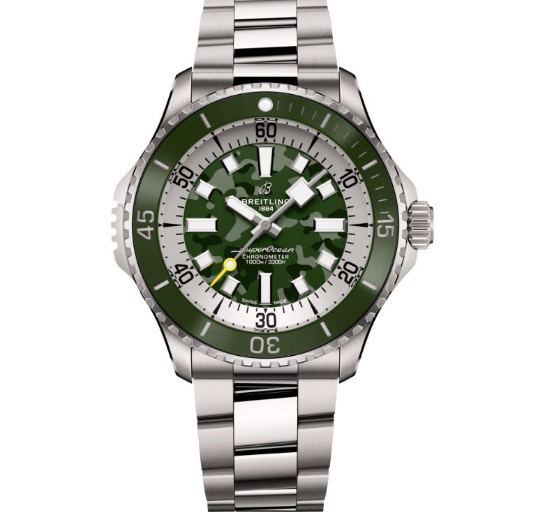 sUPER OCEAN SERIAL 6524318 GREEN CAMO DIAL 