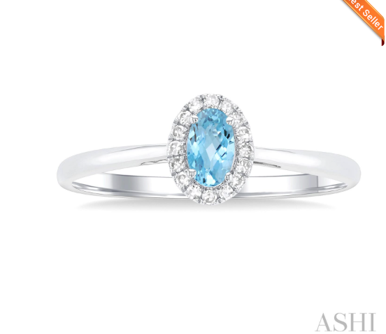 Oval Shape Gemstone & Halo Diamond Ring