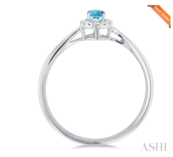 Oval Shape Gemstone & Halo Diamond Ring