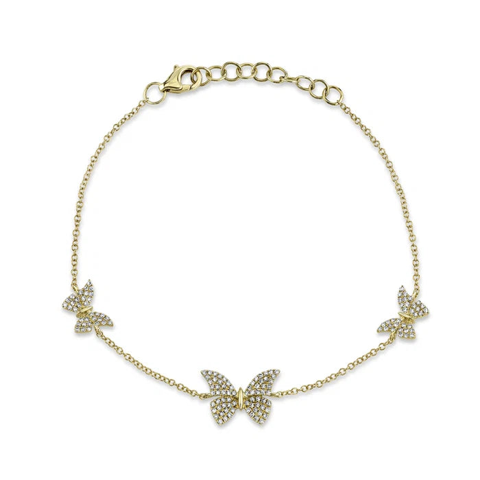 0.30 TOTAL CARAT WEIGHT DIAMOND BUTTERFLY BRACELET IN 14K YELLOW GOLD