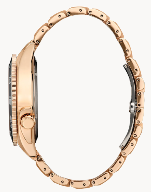 Citizen Carson | Men's Eco-Drive Watch | Rose-Gold Tone Stainless Steel | Black Dial | AW1773-55E - Brownee Jewelers