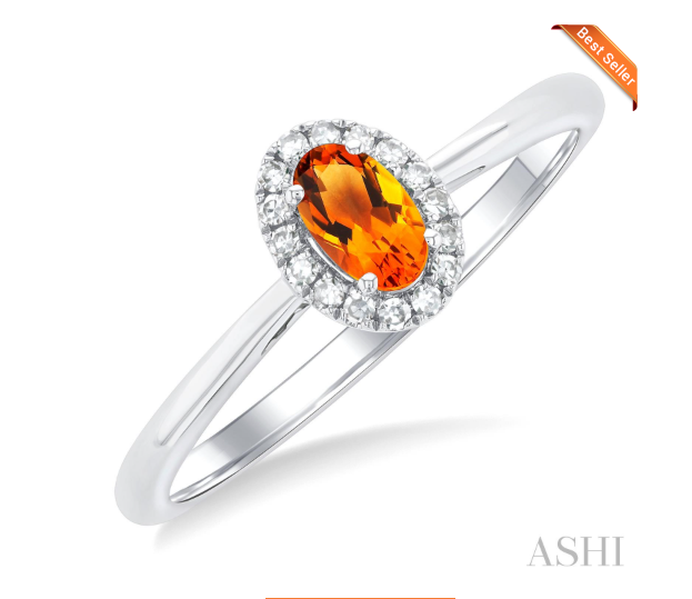 Oval Shape Gemstone & Halo Diamond Ring