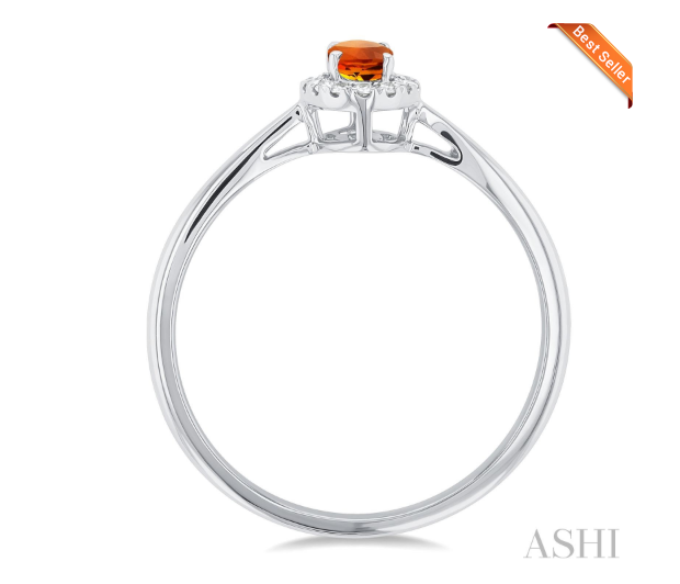 Oval Shape Gemstone & Halo Diamond Ring