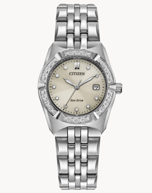 A classic timepiece is always in style in the Corso ladies' watch from Citizen, now with added touch of sparkle