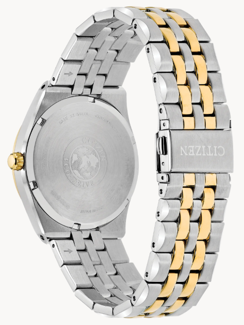The byword is versatility for this handsome 3-hand Citizen Corso watch crafted in two-tone stainless steel.