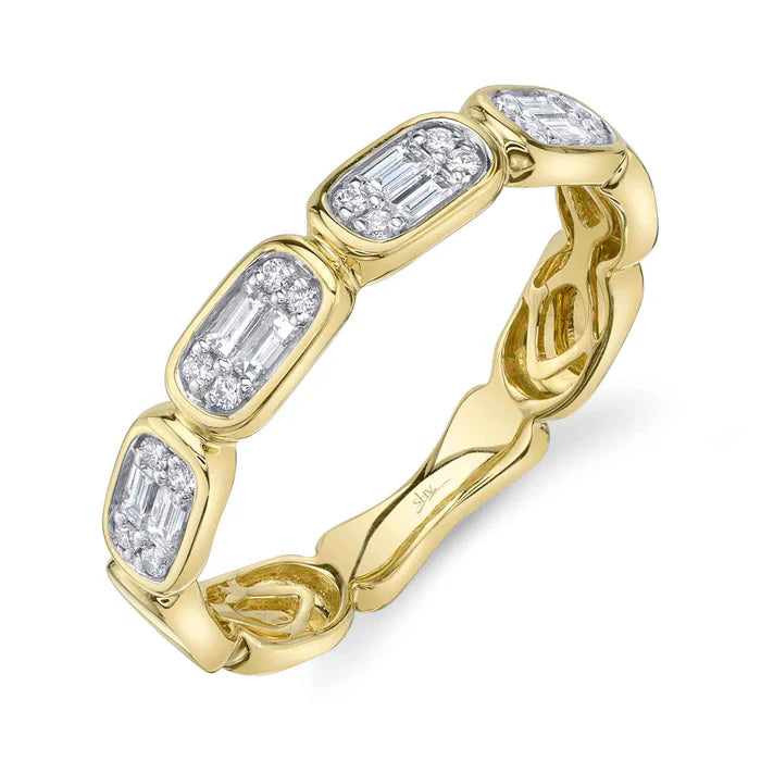 SHY CREATION ALEERA | 0.29CT DIAMOND BAGUETTE BAND | 14K YELLOW GOLD | SC55027009RD - Brownee Jewelers