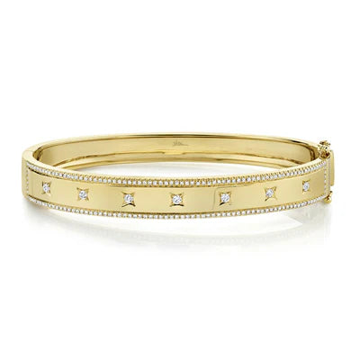 .55 TOTAL CARAT WEIGHT DIAMOND BANGLE IN 14K YELLOW GOLD