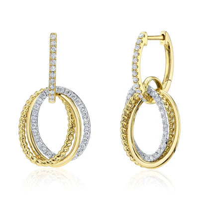 Diamond Oval Drop Earrings