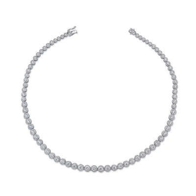 8.88 TOTAL CARAT WEIGHT DIAMOND TENNIS NECKLACE IN 14K WHITE GOLD