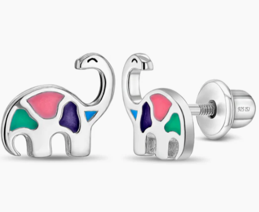 ENAMELED DINOSAUR EARRINGS 