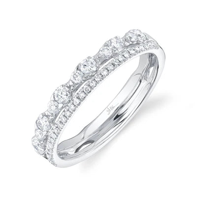 Diamond Row Band Ring | 14K White Gold | 0.43 ctw | Elegant Diamond Fashion Ring - Brownee Jewelers