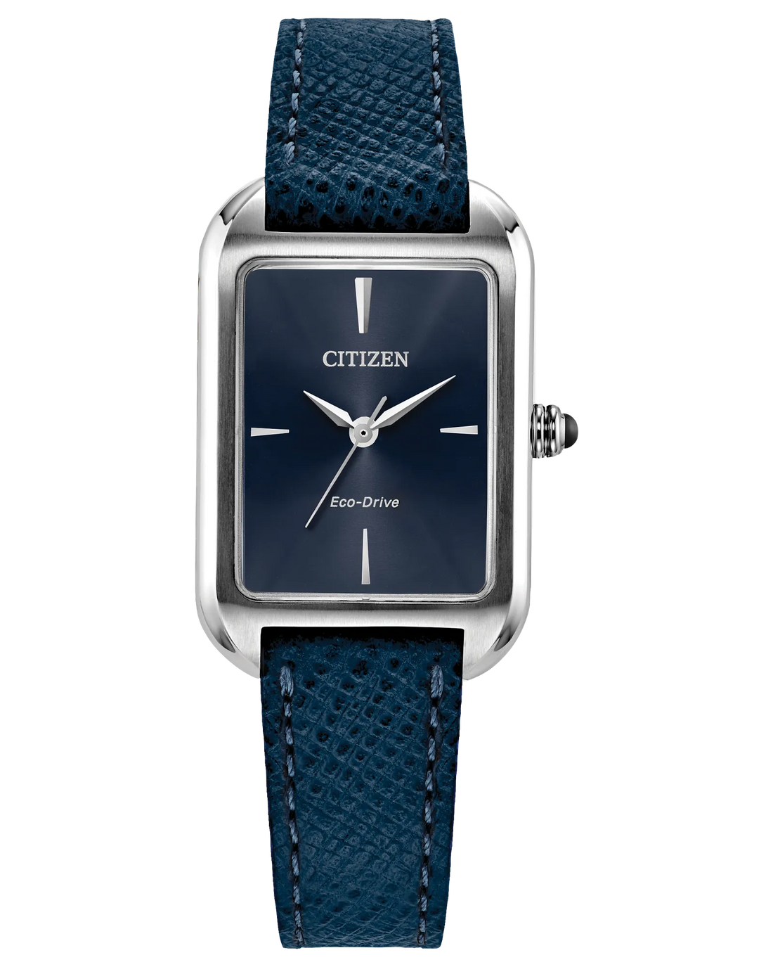 Citizen Dress Classic | Eco-Drive Ladies Watch | Stainless Steel | Blue Dial | Leather Strap | Rectangular Dress Style - Brownee Jewelers
