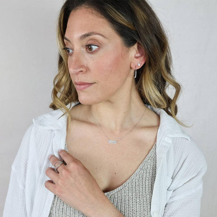 Diamond Pavé Teardrop Stud Earrings | Gold Plated / Sterling Silver | Drop Stud Earrings - Brownee Jewelers