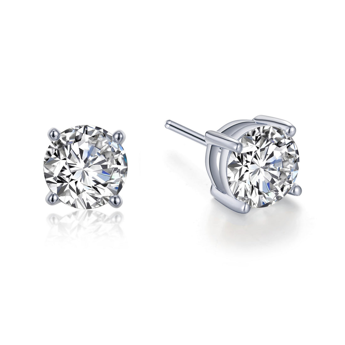 Timeless classics for everyday wear. These solitaire stud earrings are set with Lafonn's signature Lassaire simulated diamonds in sterling silver bonded with platinum.