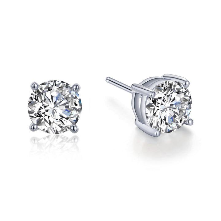 Timeless classics for everyday wear. These solitaire stud earrings are set with Lafonn's signature Lassaire simulated diamonds in sterling silver bonded with platinum.