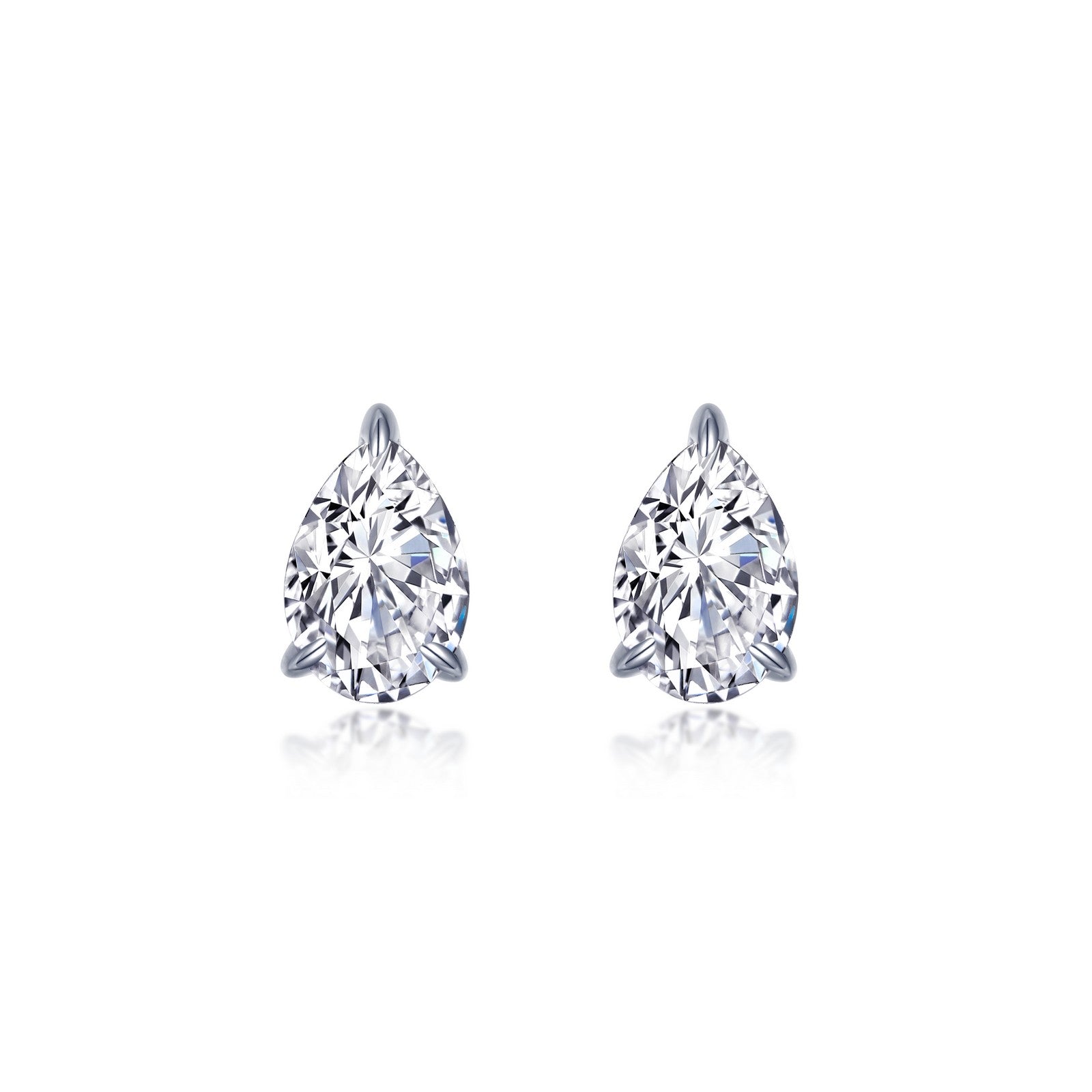 A timeless classic. These pear-shaped stud earrings are claw-set with Lafonn's signature Lassaire simulated diamonds in sterling silver bonded with platinum.
