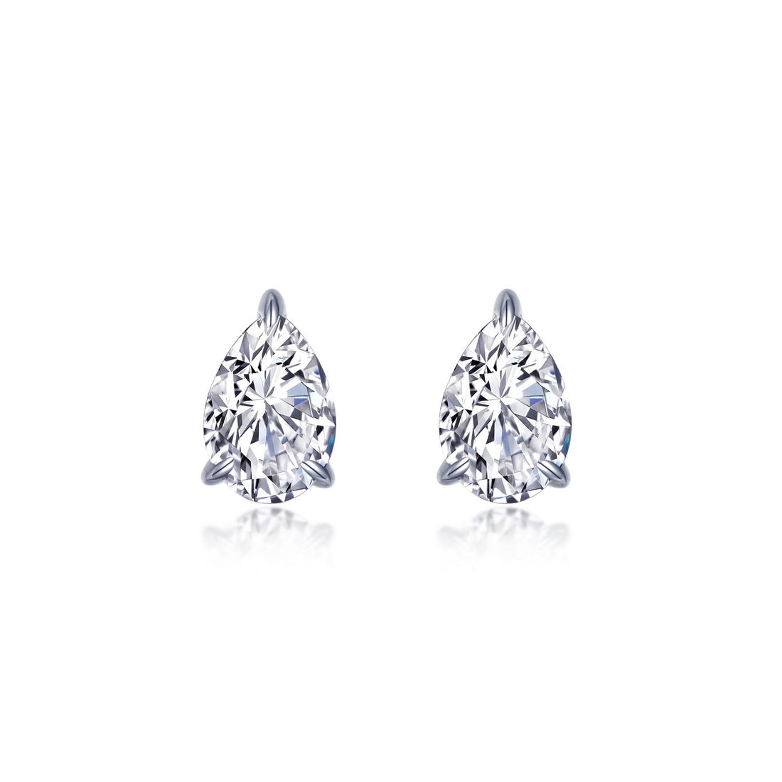 A timeless classic. These pear-shaped stud earrings are claw-set with Lafonn's signature Lassaire simulated diamonds in sterling silver bonded with platinum.