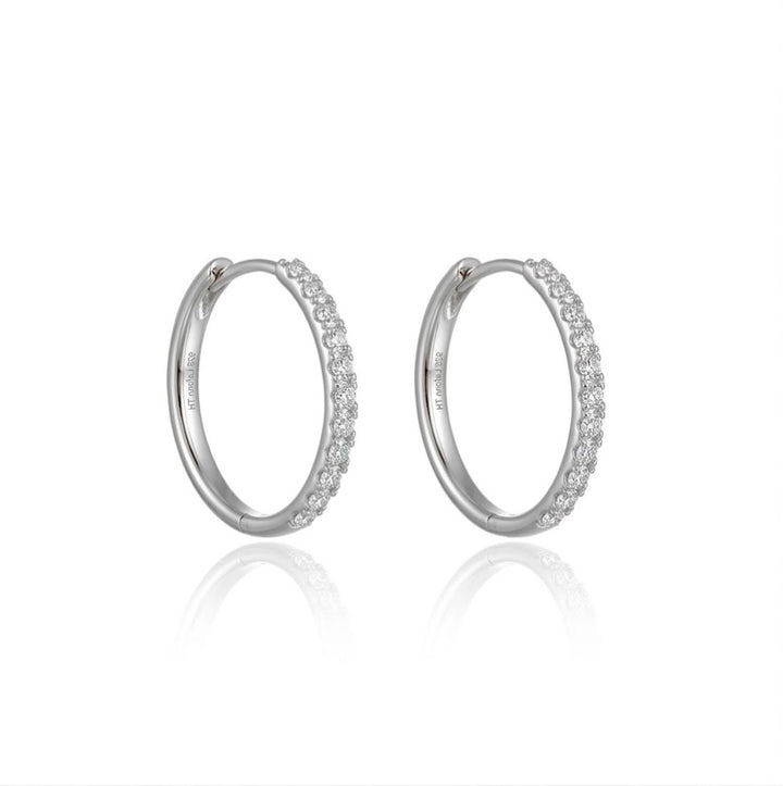 Lab-Grown Diamond Oval Hoop Earrings | Sterling Silver | 0.66 CTW Lab-Grown Diamonds - Brownee Jewelers