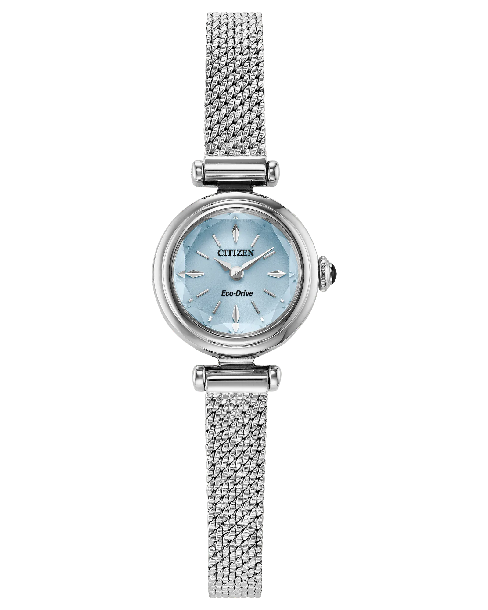 Fio | Citizen Eco-Drive Ladies Watch | Stainless Steel Mesh Bracelet | Light Blue Dial | WR100 Classic - Brownee Jewelers