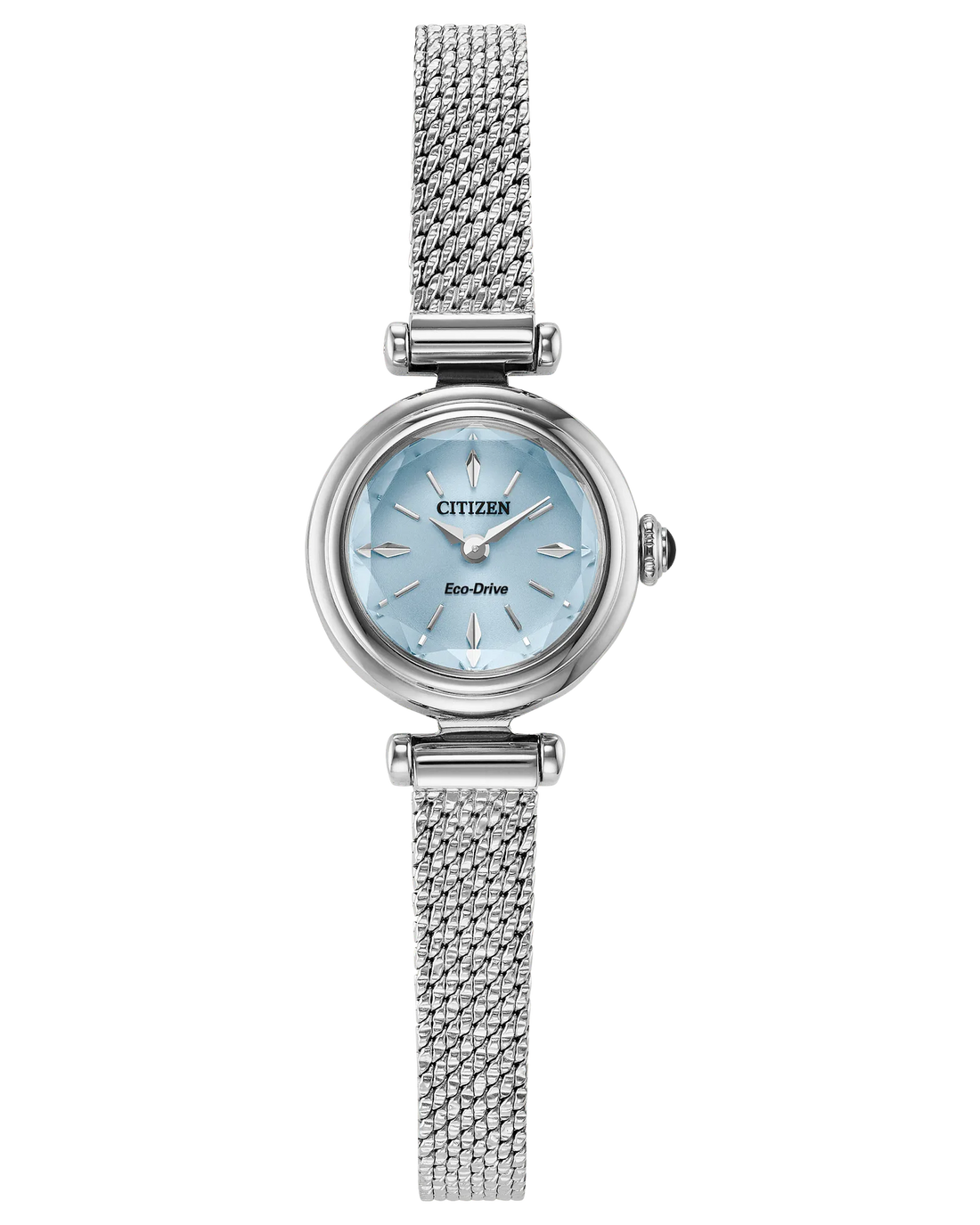 Fio | Citizen Eco-Drive Ladies Watch | Stainless Steel Mesh Bracelet | Light Blue Dial | WR100 Classic - Brownee Jewelers