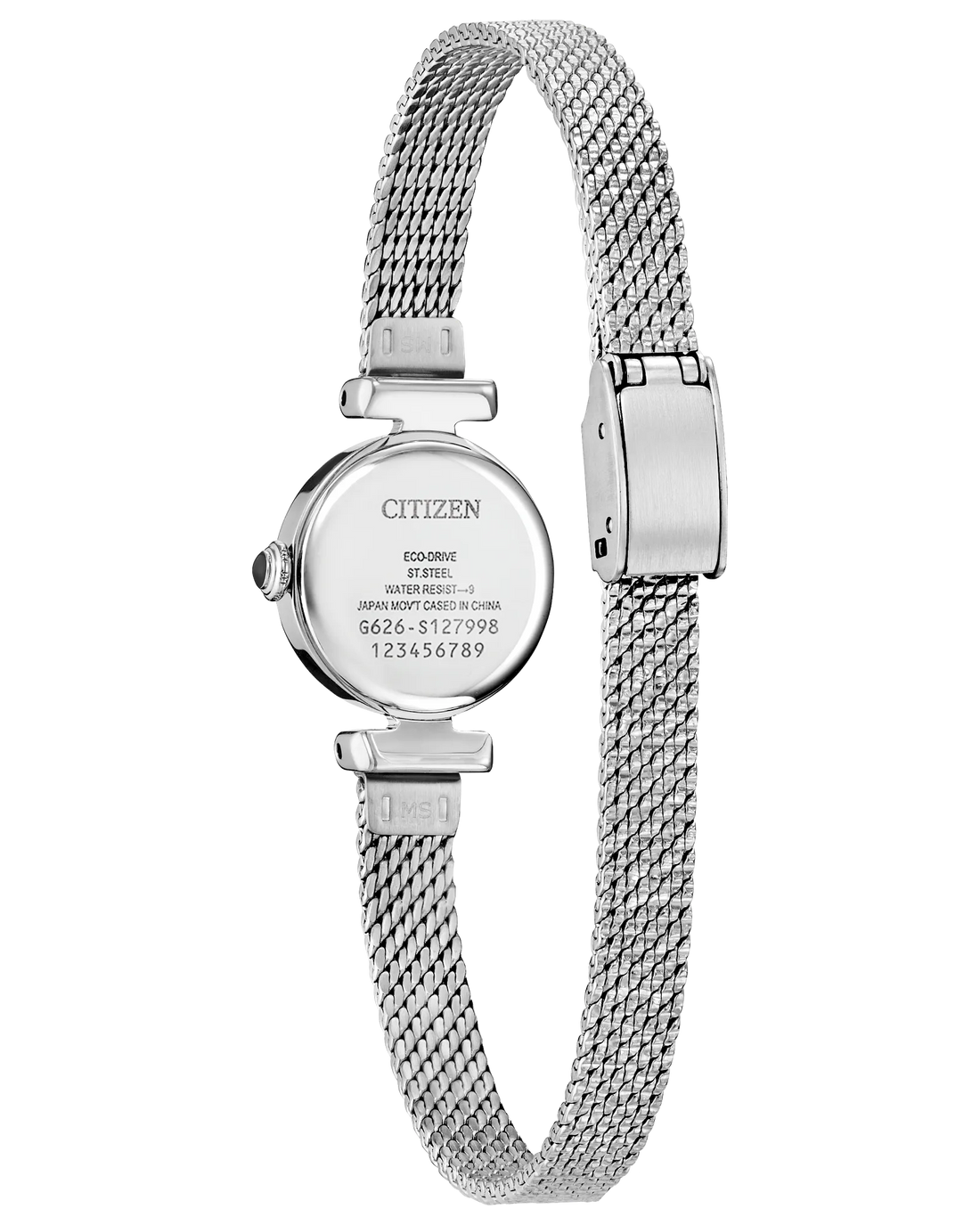 Fio | Citizen Eco-Drive Ladies Watch | Stainless Steel Mesh Bracelet | Light Blue Dial | WR100 Classic - Brownee Jewelers