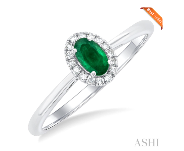 Oval Shape Gemstone & Halo Diamond Ring
