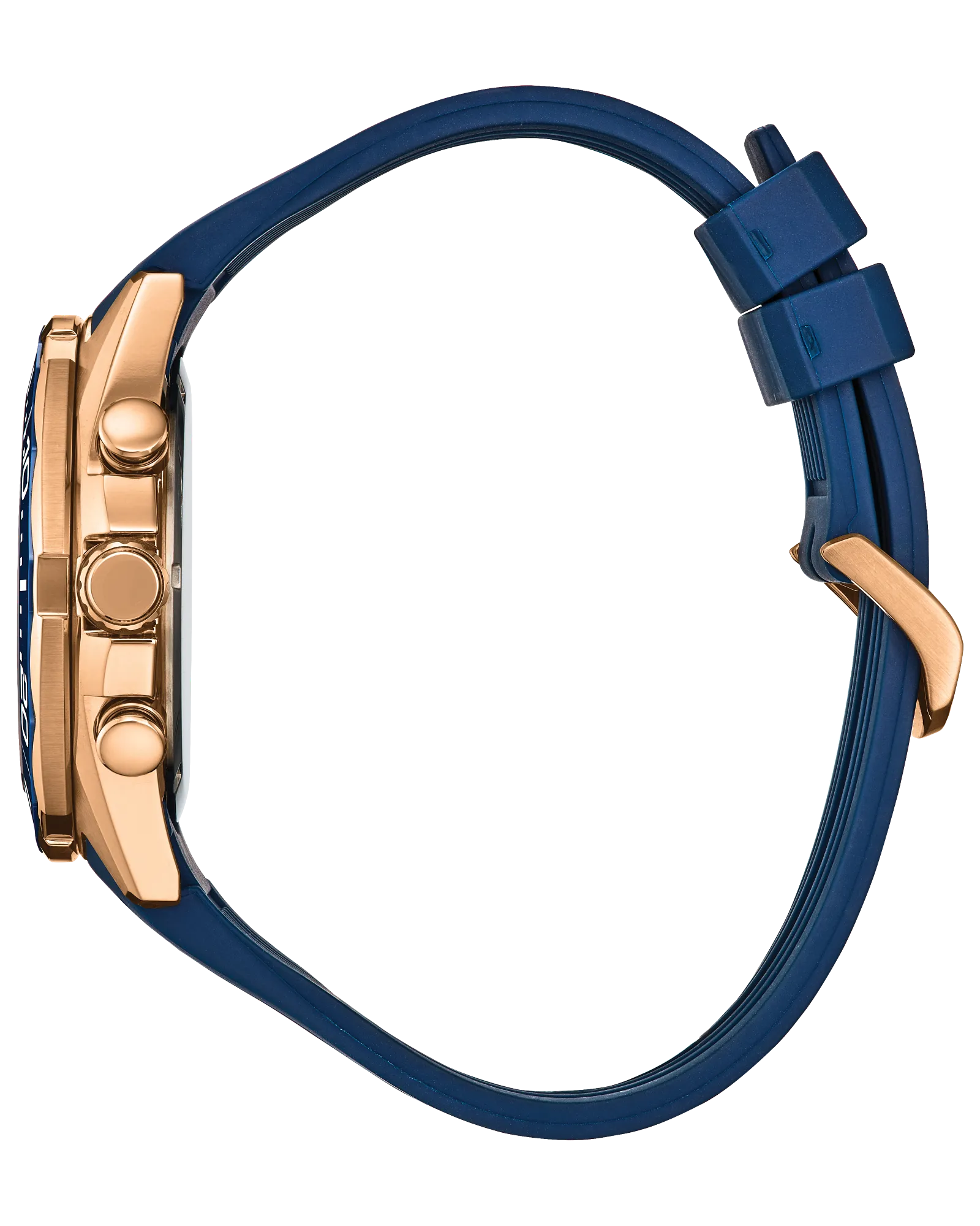 Sport Luxury | Citizen Eco-Drive Chronograph Watch | Rose Gold-Tone Stainless Steel | Blue Dial & Strap | WR100 - Brownee Jewelers
