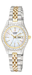 Citizen Ladies Two-Tone Stainless Steel with Crystal and a Mother-of-Pearl Dial Watch