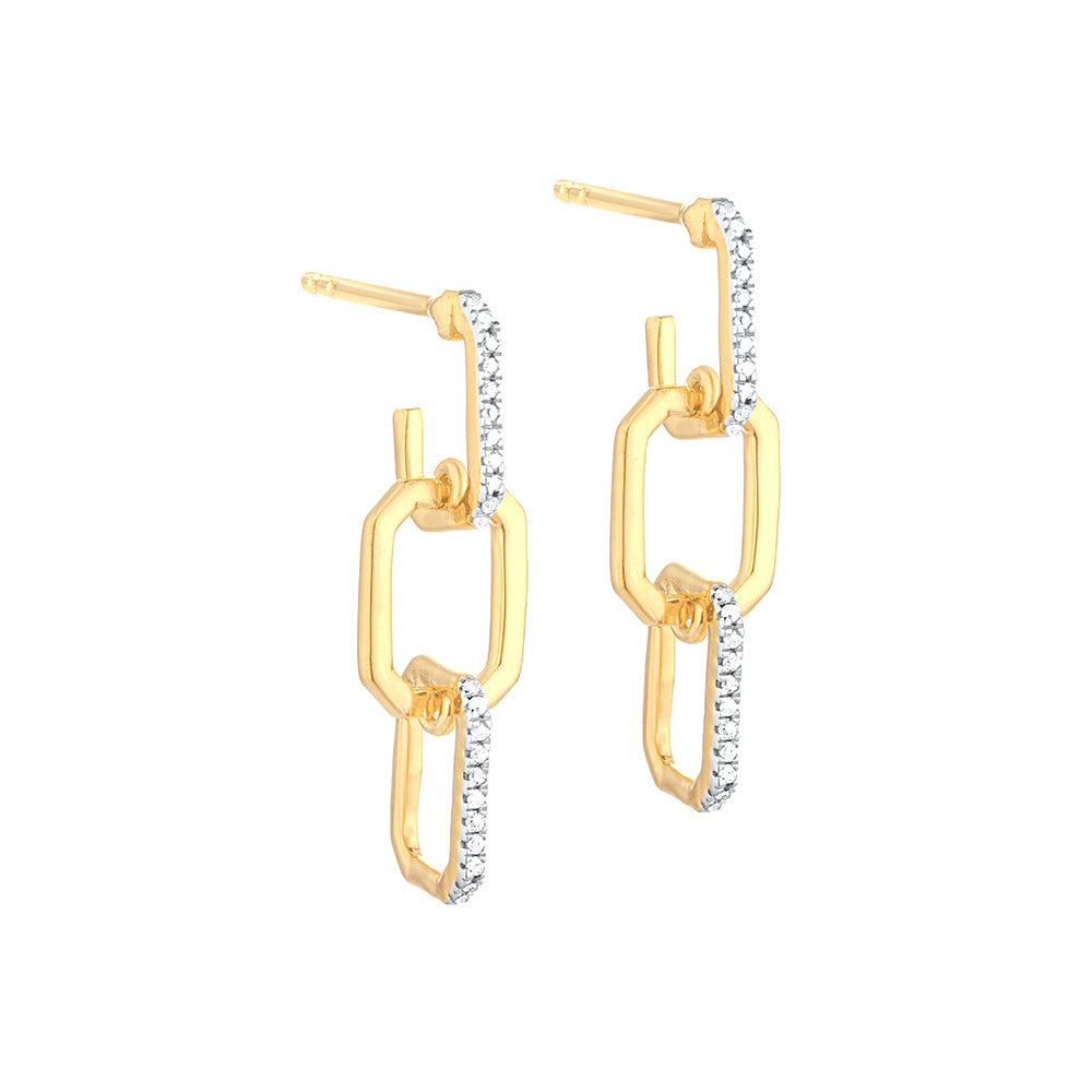 Trio Link Drop Earring
